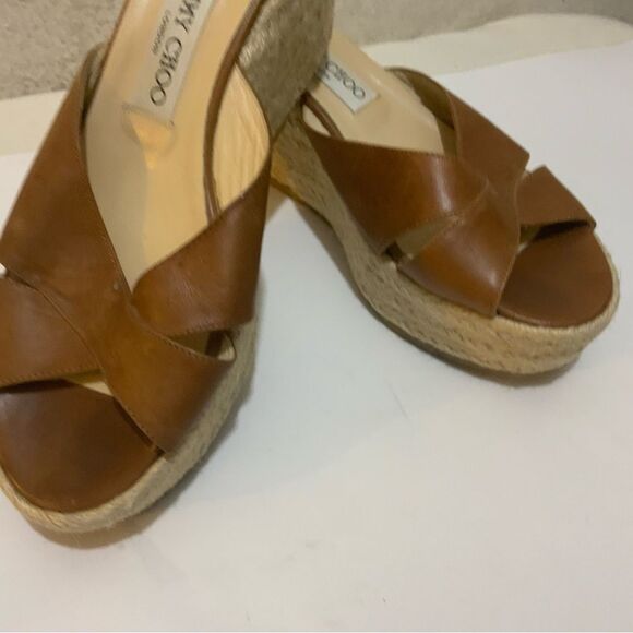 Jimmy Choo brown Espadrille Wedge 3” size 38 - Picture 7 of 7
